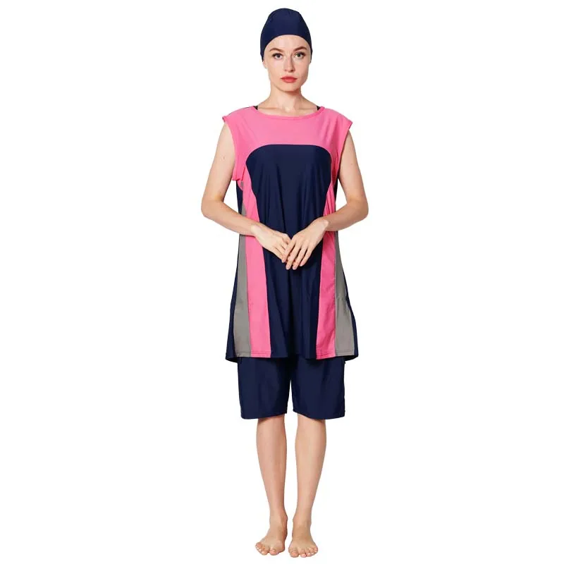 

DROZENO Women's new sleeveless Muslim swimsuit Islamic Muslim swimsuit spa Splicing design Muslim ladies swimwear