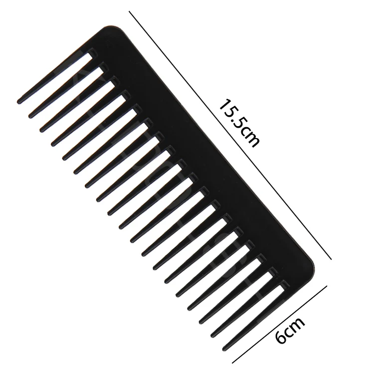 2 типа портативный черный широкий зуб гребень Черный ABS пластик термостойкий большой широкий зуб гребень для укладки волос инструмент - Цвет: 02Style