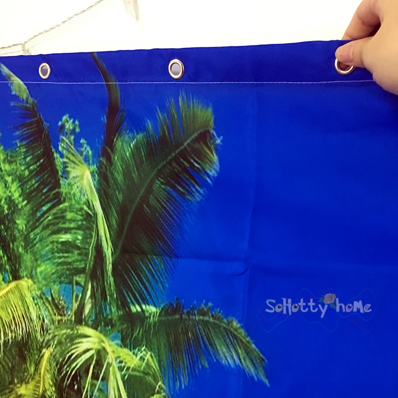 Кокосовое дерево голубое небо морская занавеска для пляжного душа Высокое качество водонепроницаемый полиэстер экраны для ванной для домашнего декора