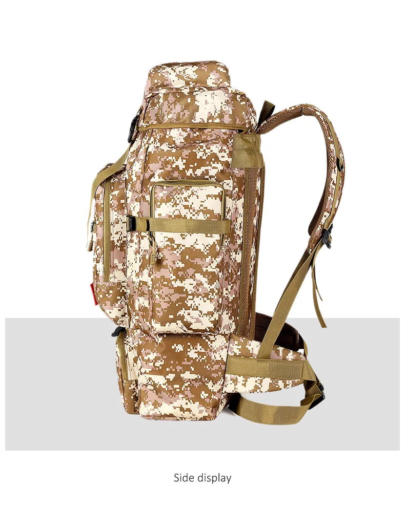 Men's 75L Sports Military Backpack Outdoor Waterproof Tourist Tactical Hiking Bag Camouflage Large Capacity Army Travel Rucksack