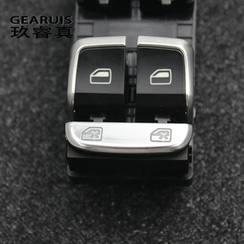 

For Audi A4 B9 S4 A5 S5 RS4 Interior Door Window Glass Switch Button Styling Armrest panel safety button Car Cover Stickers Trim