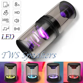 

Tws LED Colorful Portable Wireless Blueteeth Speakers Magnetic Connectable True Stereo Speaker Support Bluetooth For Phone Pc