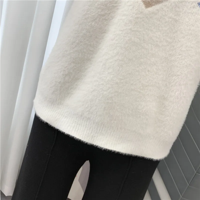 Blusas De Inverno Feminina, пончо, свитер, 9437 настоящая фотография, жаккардовый вязаный свитер с высоким воротником и рукавами 42- 2f, 6 рядов, 2 полки