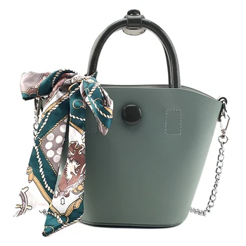 

Elegant Female Ribbon Tote Bucket Bag 2019 New High Quality PU Leather Women's Designer Handbag Chain Shoulder Messenger Bag