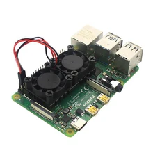 Dual Fan CPU PCB Lüfter Kühler Kühlkörper Modul Für Raspberry Pi 4