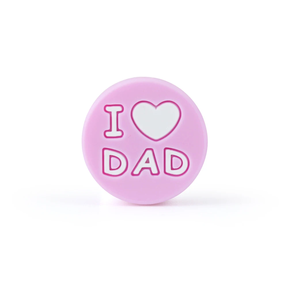 Keep& Grow 10 шт Силиконовые Бусины Mini I Love Dad силиконовые бусины для прорезывания зубов силиконовые грызуны DIY Изготовление ожерелья подвеска детские товары - Цвет: 63