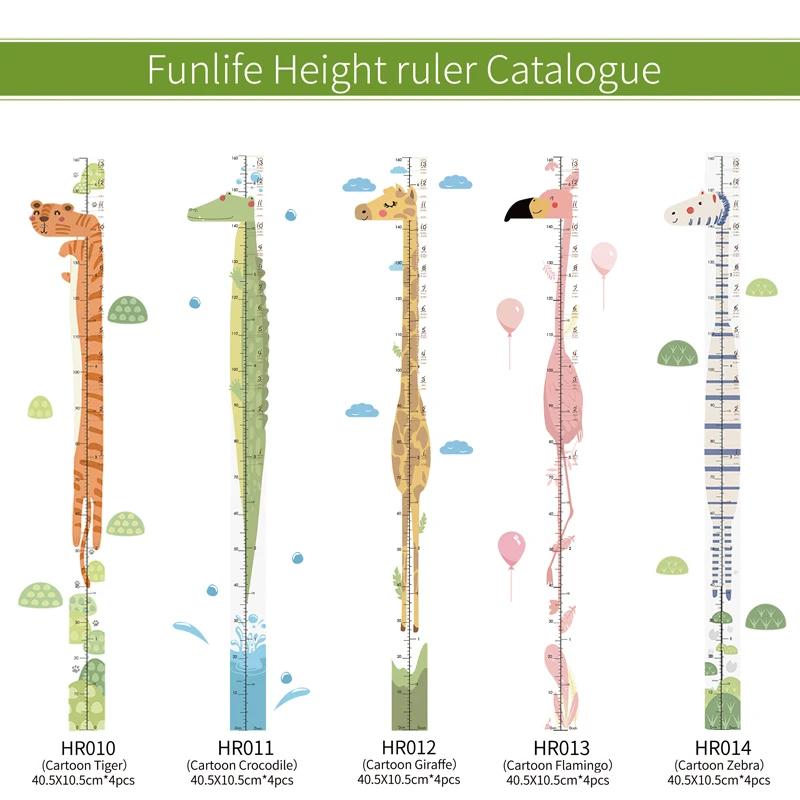 Tofok 3D мультяшный тигр, детская линейка для измерения роста, настенная наклейка, акриловая, для детской комнаты, для детского сада, запись роста, настенное украшение