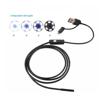 

3 in 1 Type C USB Endoscope Industrial Inspection Endoscope Camera IP68 Waterproof With 6 LED Light for Windows PC for Android