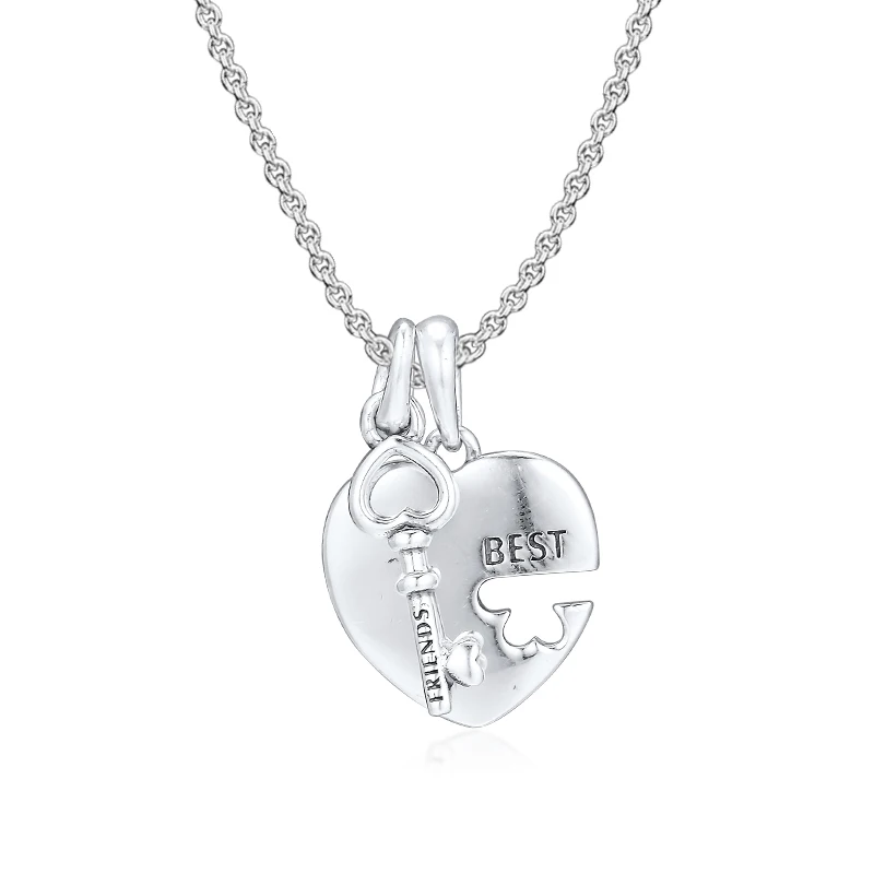 GPY Best Friends Heart \u0026 Key Charms 925 