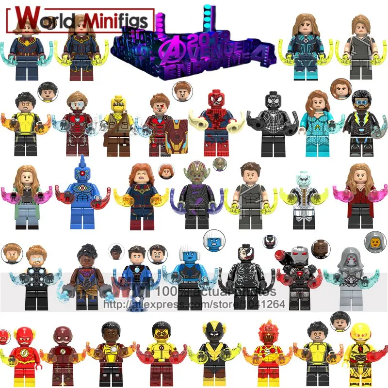 

Single Captain Marvel Avengers 4 Movie Captain Marvel Skrull Nick Fury Antman Wasp Iron Man Building Blocks