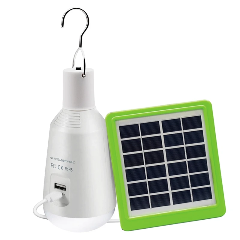 

Solar LED Bulb E27 110V-220V Indoor Solar Power Light Outdoor Lamp Tent Solar Energy Portable Emergency Multi-Function