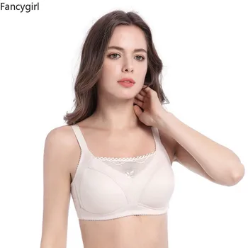 

Women Lace Bra Full Cup Non Padded Underwire Curves Plus Size Bra 34 36 38 40 42 BCD cup top Wireless Underwear