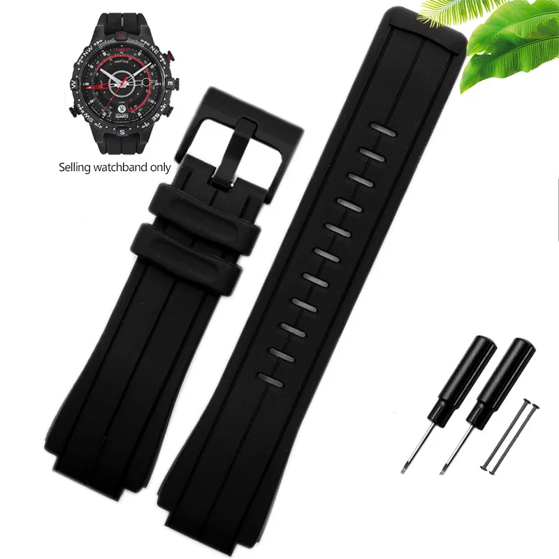 Premium Waterproof Silicone Leather Sport Watch Strap - High Quality Rubber Band