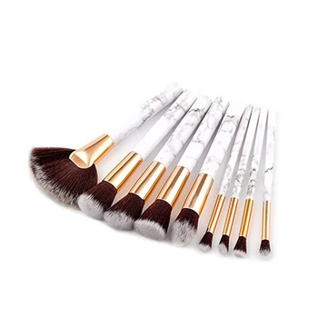 

9 Pcs Makeup Brush Set Marble Texture Makeup Brush Tool Dense Fiber Powder Brush Eye Shadow Foundation Blush Brushes