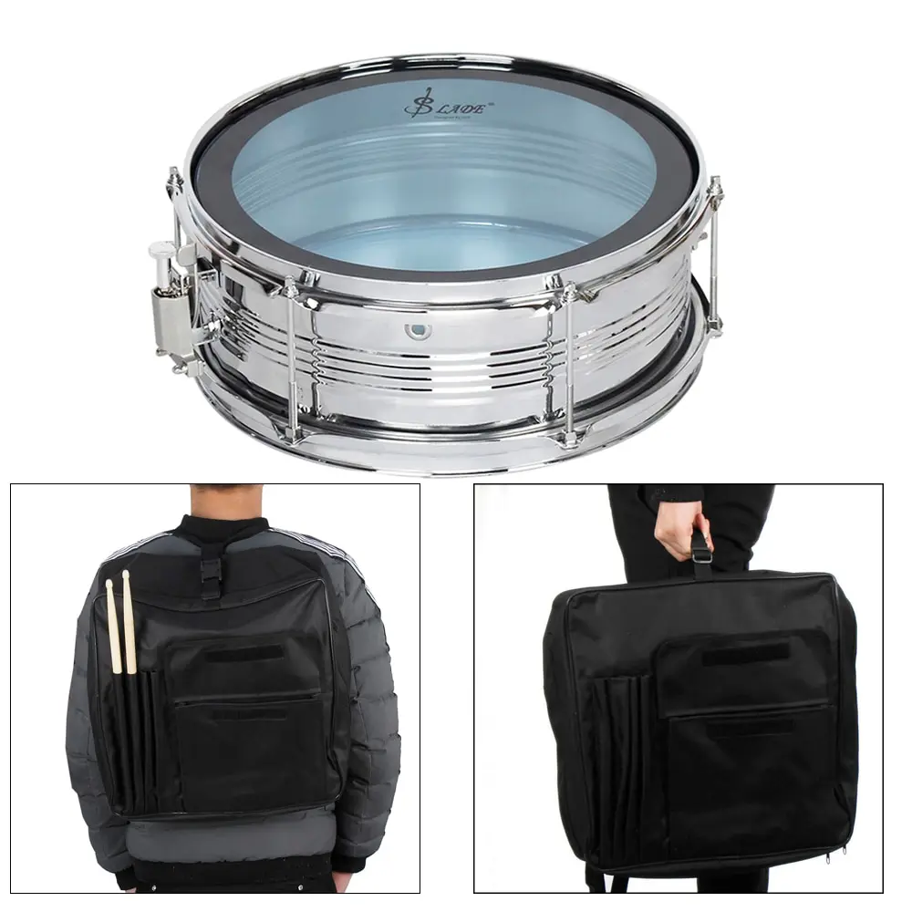 Профессиональный 1" Snare Drum Kit Корпус барабана из нержавеющей стали с барабаном сумка ремень барабанные палочки чехол для барабанных палочек барабанный демпфер гелевые колодки
