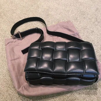 

Genuine Leather Braid Pattern Bag for Women Solid Color Shoulder Bag Ladies Crossbody Messenger Bag and Purse Louis Brand CC