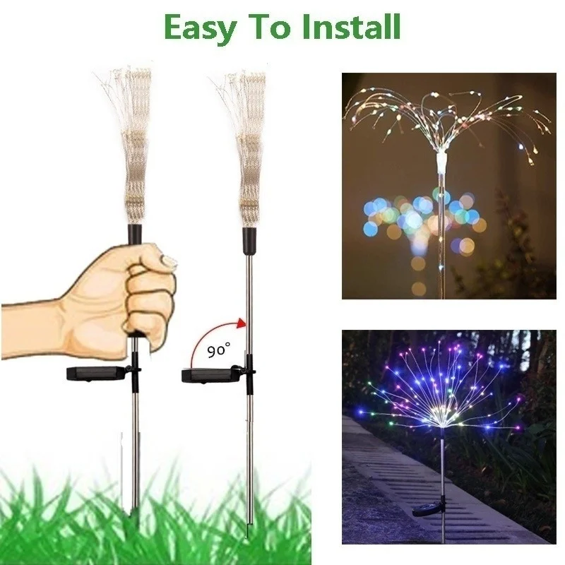 solar wall lights outdoor Solar Lamp Solar LED Firework Light Waterproof String Fairy Light Outdoor Lighting Garden Decor Lawn Lamp Holiday Lighting solar lamps