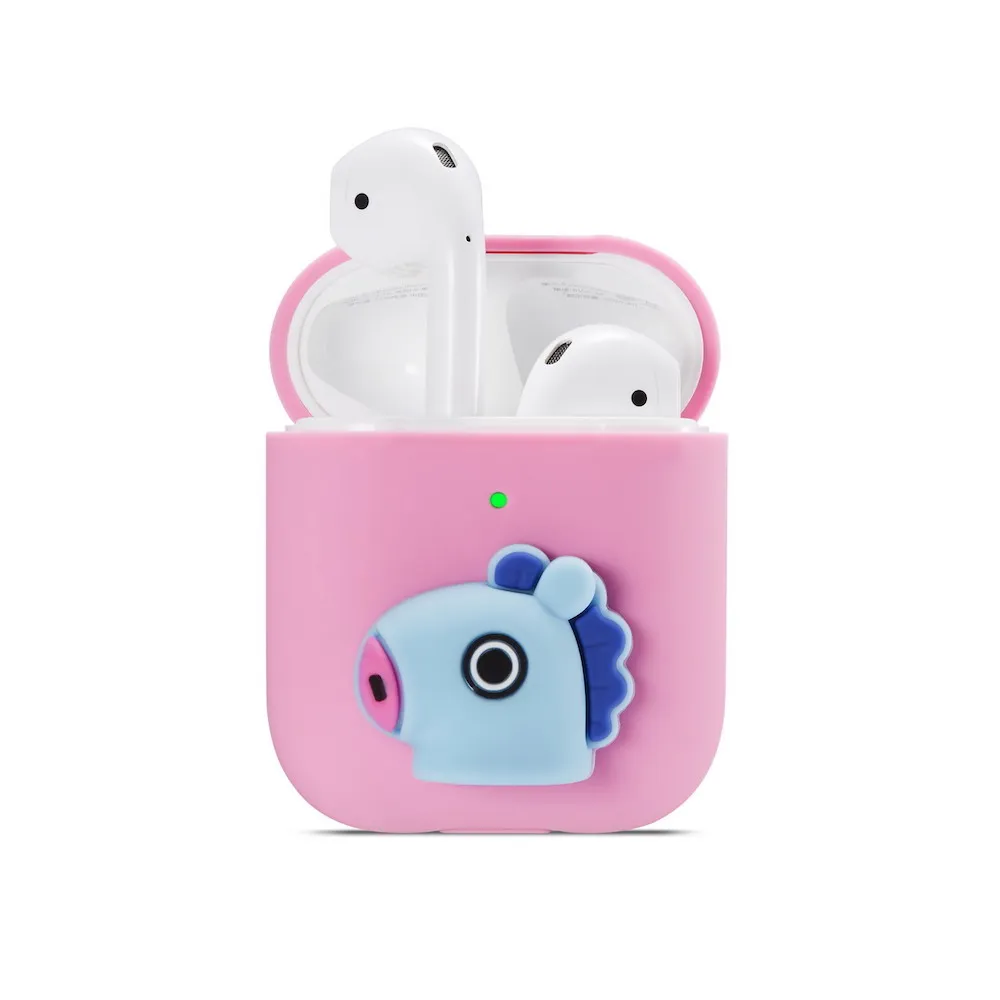 Чехол для наушников с героями мультфильмов для Airpods, чехол, милый силиконовый защитный чехол для наушников с Bluetooth-1or2 поколения