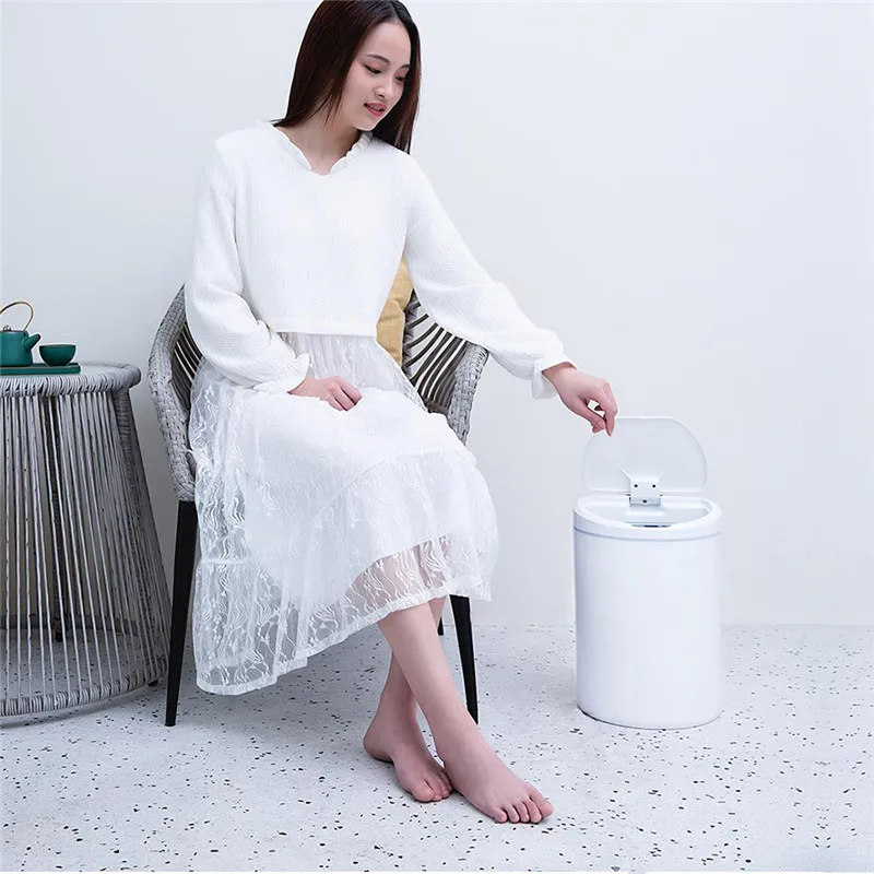 

10L Original Xiaomi Mijia Smart Trash Can Motion Sensor Auto Sealing LED Induction Cover Trash white Mi Home Ashcan Bins