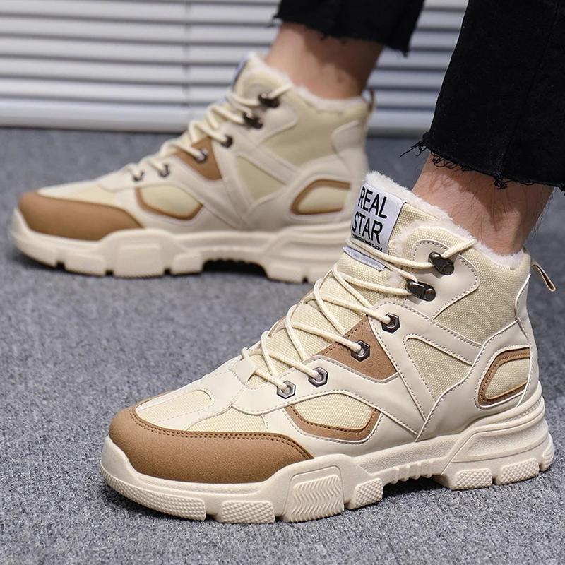 Модная мужская зимняя обувь из хлопка Повседневная Zapatos De Hombre мужские высокие