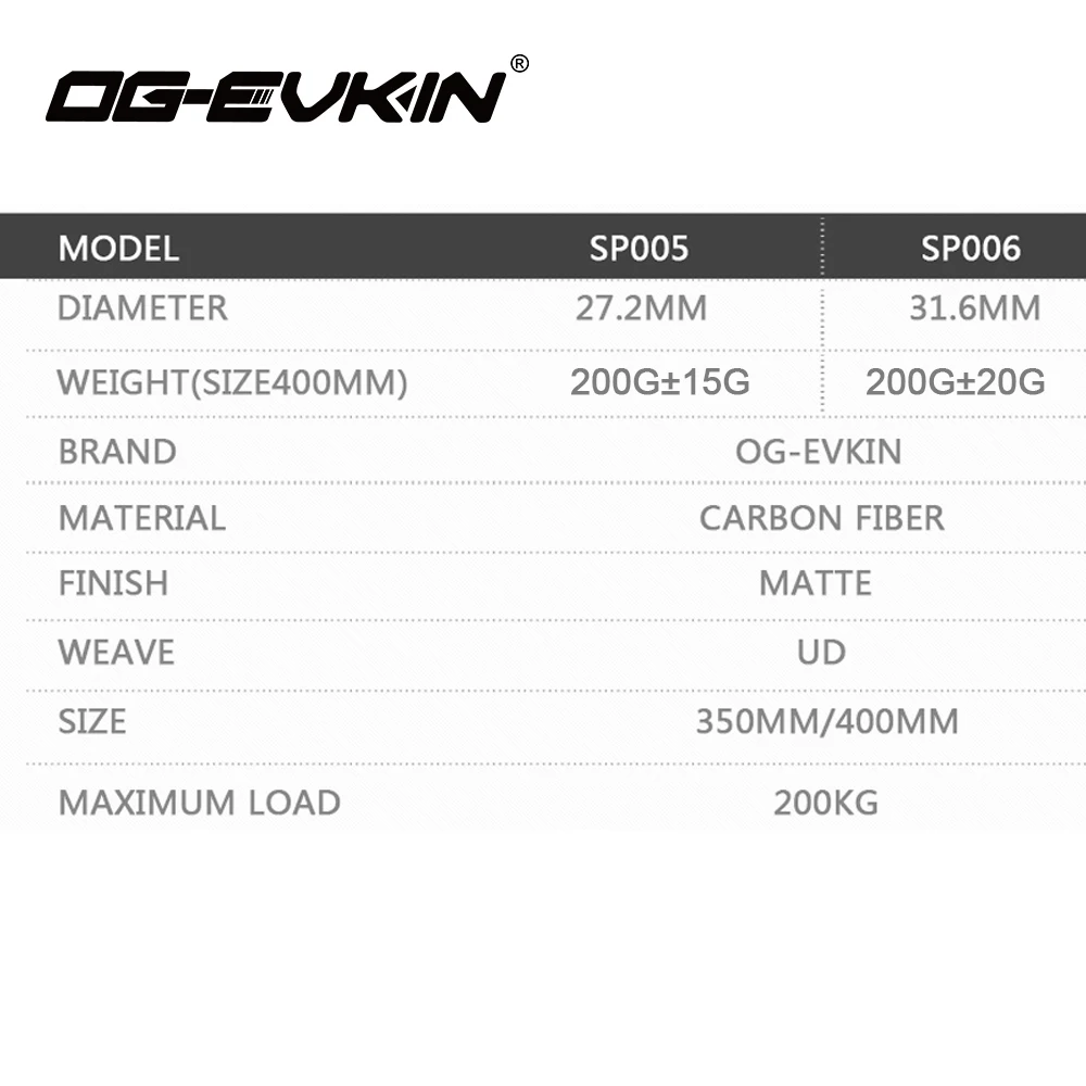 OG-EVKIN SP-005/SP-006 Carbon Seatpost 6° Road Bicycle Seatpost 27.2/31.6mm Seat Tube 350/400MM Canote Carbono Bicycle Parts