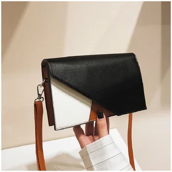 

Bag women's new Korean version of the small fragrance wind block hit color small square bag ins wind trend shoulder slung