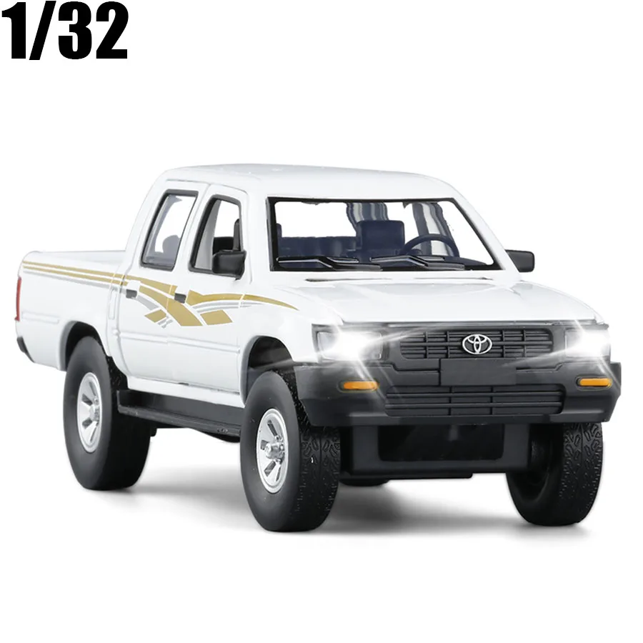 Simulated 1:32 Pickup Trunk Alloy Diacast Model Car Toy Gift For Toyota Hilux 