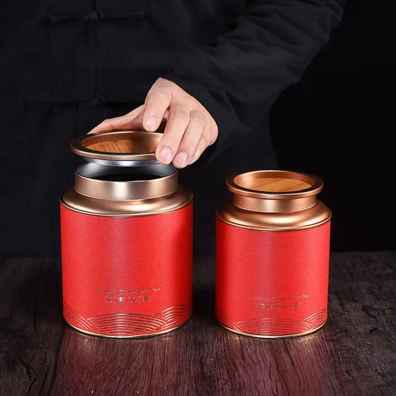 Metal Sealed Tea Tinplate Storage Jars Universal Chinese Tea Can Coffee Sugar Organizer Gift Box