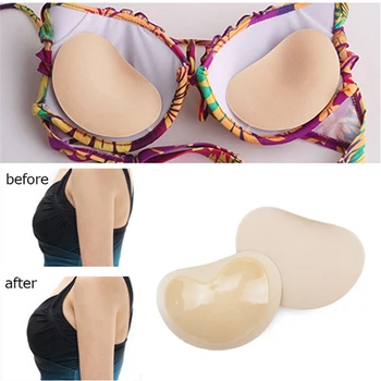 

2020 Nipple Cover Stickers Women's Breast Bikini Push Up Pads Swimsuit Swimwear Accessories Silicone Inserts Sponge Bikinis Set