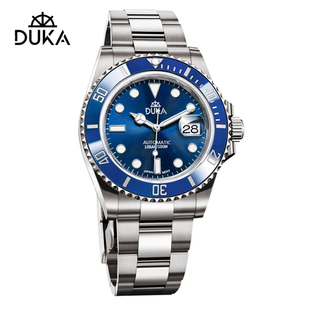DUKA 40MM Men's Watches Mechanical Automatic Watch Men Top Brand Luxury NH35 Men Watch Stainless Steel Sapphire Waterproof Clock Blue