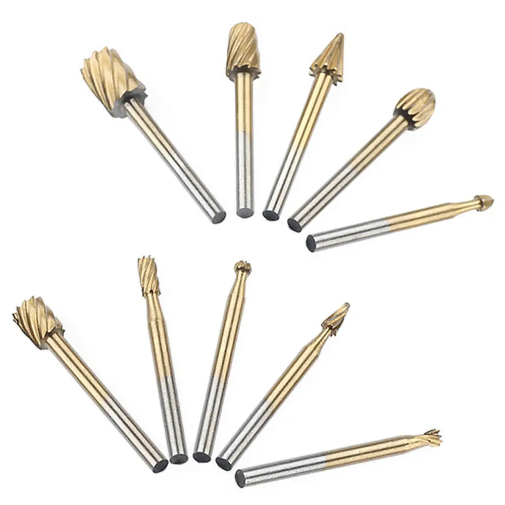 11Pcs 1/8Inch Shank Milling Rotary File Burrs Bit Locator Set Wood Carving Rasps Jewelers, Hobbyists, Craft Makers, Modelers