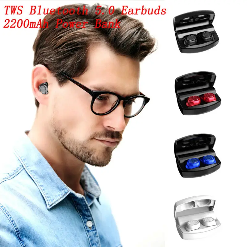 Bluetooth 5,0 гарнитура TWS беспроводные наушники IPX5 водонепроницаемые Hifi мини стерео Бас сенсорные наушники с 2200 мАч зарядная коробка