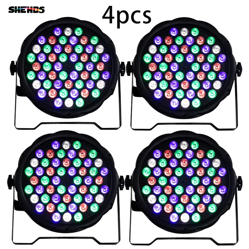 LED 파 라이트, RGBW 54x3W 디스코 워시 라이트, 8 채널 DMX 512 LED 업라이트, 무대 조명 효과 조명, 빠른 배송, 4 개