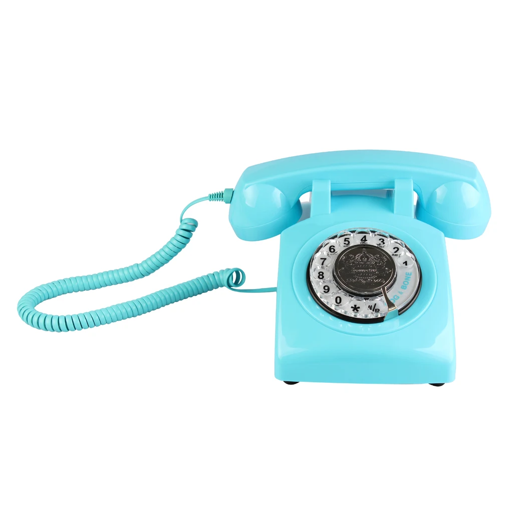 Retro Rotary Dial Home Phones, Old Fashioned Classic Corded Telephone Vintage Landline Phone for Home and Office