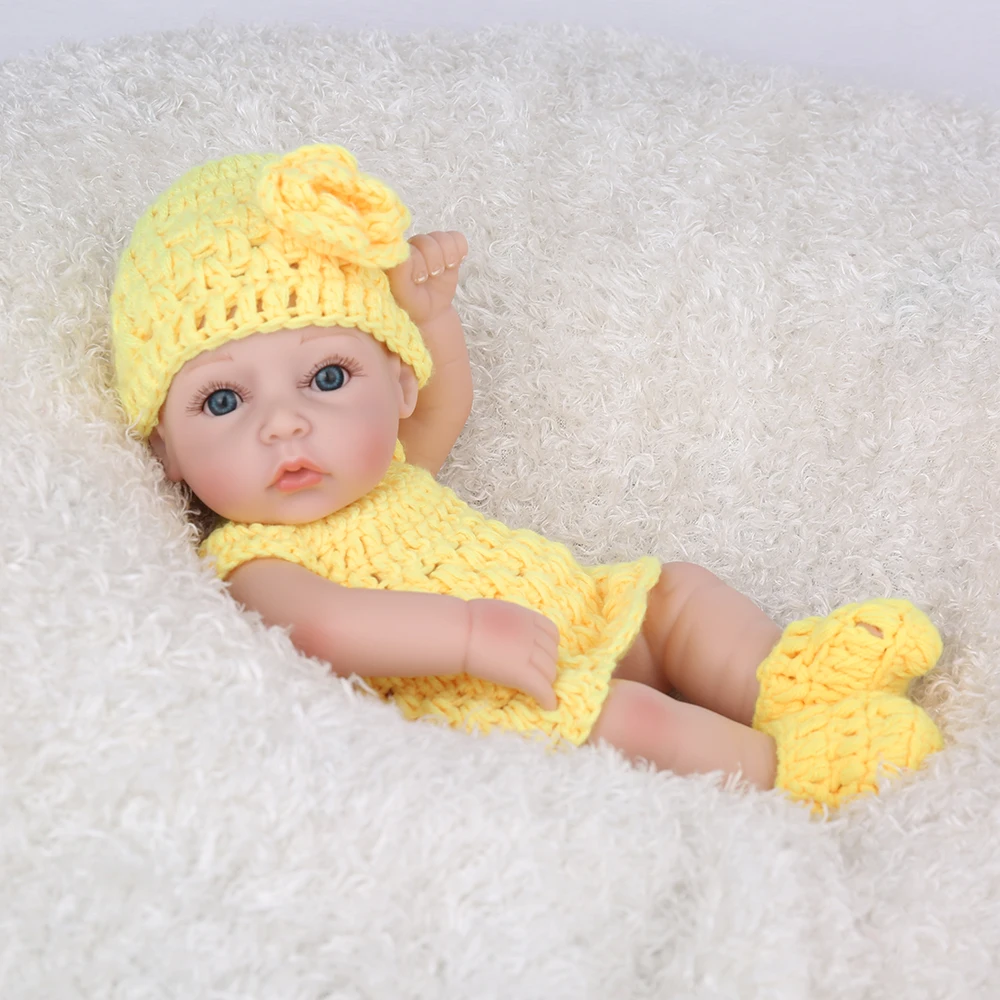 NPKDOLL Куклы реборн Игрушки девочка 10 дюймов девочка подарок силиконовые полностью виниловые Младенцы реалистичные Новорожденные желтый комбинезон