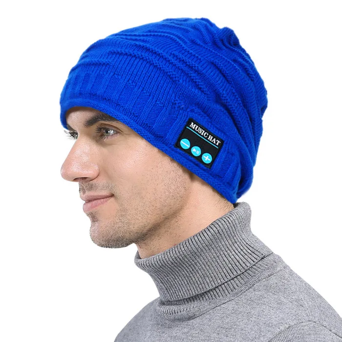 Hot Selling Bluetooth Music Knit Beanie Hat Wireless Smart Warm Cap Headset Speaker with Mic-B5