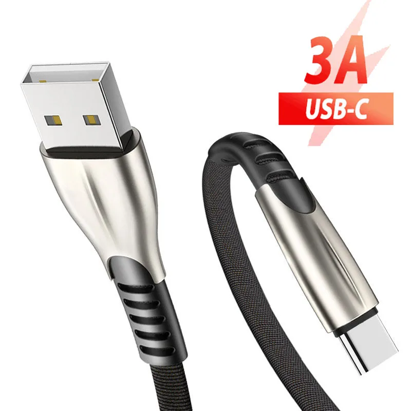 Кабель Usb type C Quick Charge QC 3,0 Для huawei p30 p20 lite mate 30 20 honor 20 9x p smart z black shark 2 плоский кабель-лапша