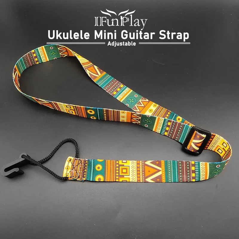 Этнический узор Регулируемый зажим на ремешок для укулеле нейлоновый слинг с