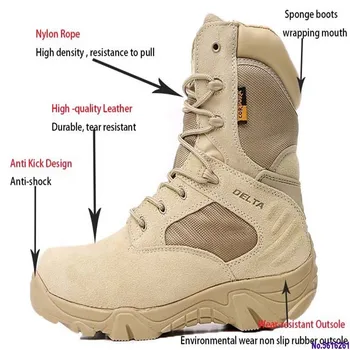 

Fashion Outdoor Protective Army Boots Men High Top Male Ankle Shoes Retro Sewing Combat Military Boots Plus Size 57 Ayakkabi