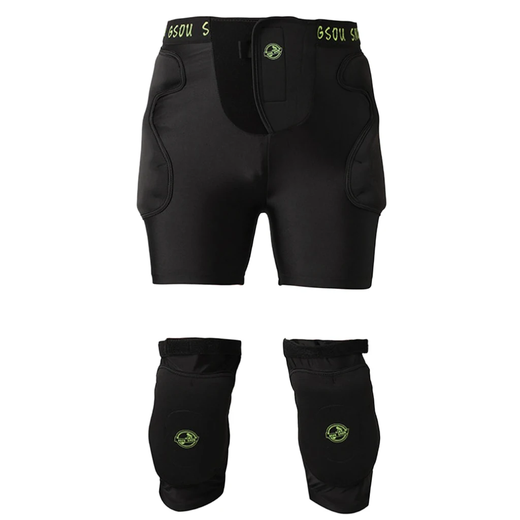 

Drop Resistance Compression Hip Butt Protective Pants Shorts Protection Pad with Knee Guard Support Brace for Women Men