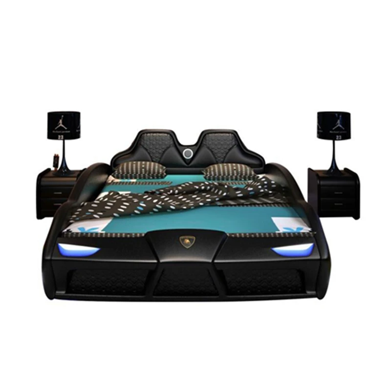 Крутая креативная детская кровать Lamborghini с защитным ограждением, Детская игрушечная кровать
