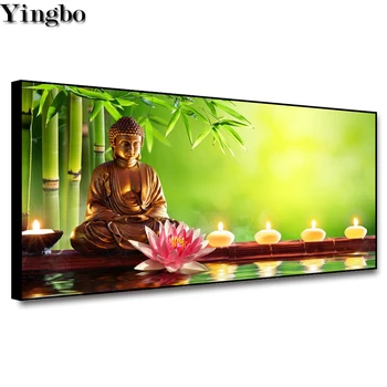 

3d picture of rhinestones diamond painting Orchid candle stone buddha zen diamond embroidery sale mosaic full square/round drill