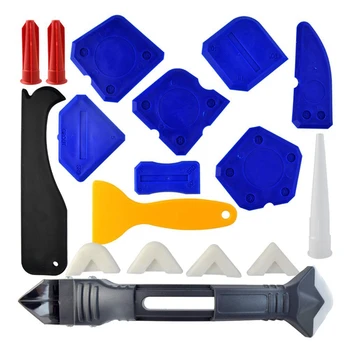

18 Pieces Caulking Tool Kit,Caulking Tools Silicone Sealant Finishing Tool Grout Scraper Caulk Remover Caulk Nozzle And Caulk Ca
