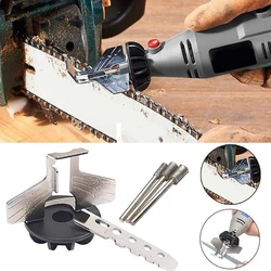 Kit d'affûtage de scie à chaîne, outil d'affûtage rotatif, Guide d'affûtage de lame de scie à chaîne, adaptateur de foret, tête de couteau électrique, outils de bricolage 