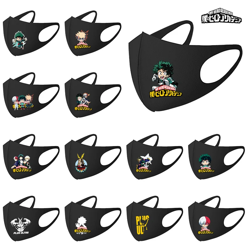 

Anime My Hero Academia Mouth Mask Breathable Unisex Face Mask Reusable Anti Pollution Face Shield Windproof mask dropshipping