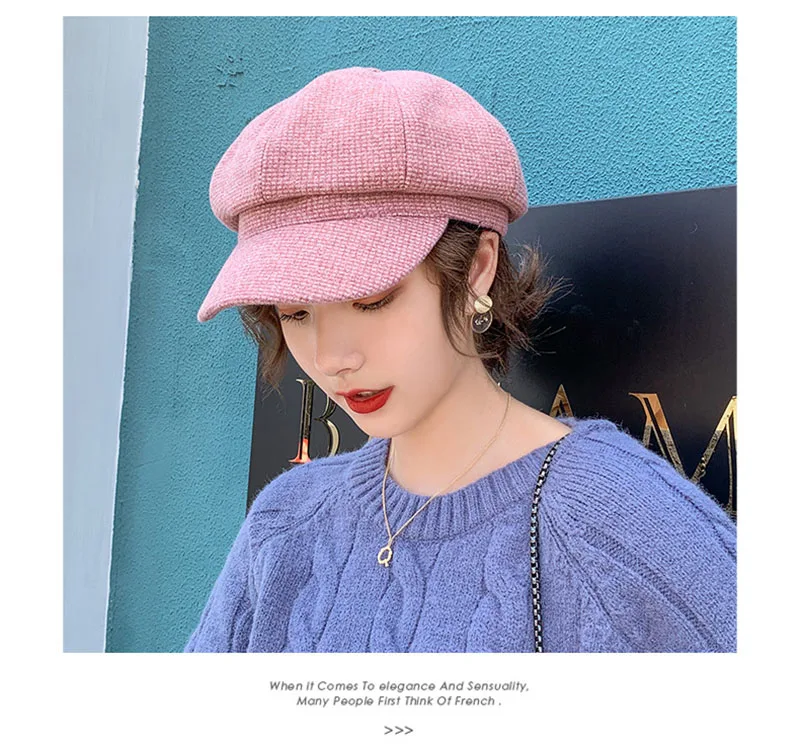 T-MAC, новая мода, шерстяная восьмиугольная шапка, шапки, женские, 8 цветов, осень зима стильная, художника, художника, газетчика, кепка, s берет, шапки
