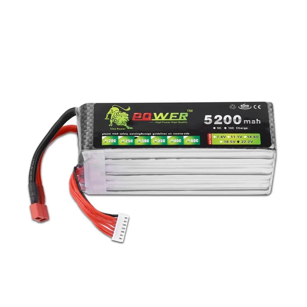 Аккумулятор A+ Lion 22,2 V 6S 5200mah 30C Lipo для вертолета Trex RC изысканно спроектированный прочный великолепный