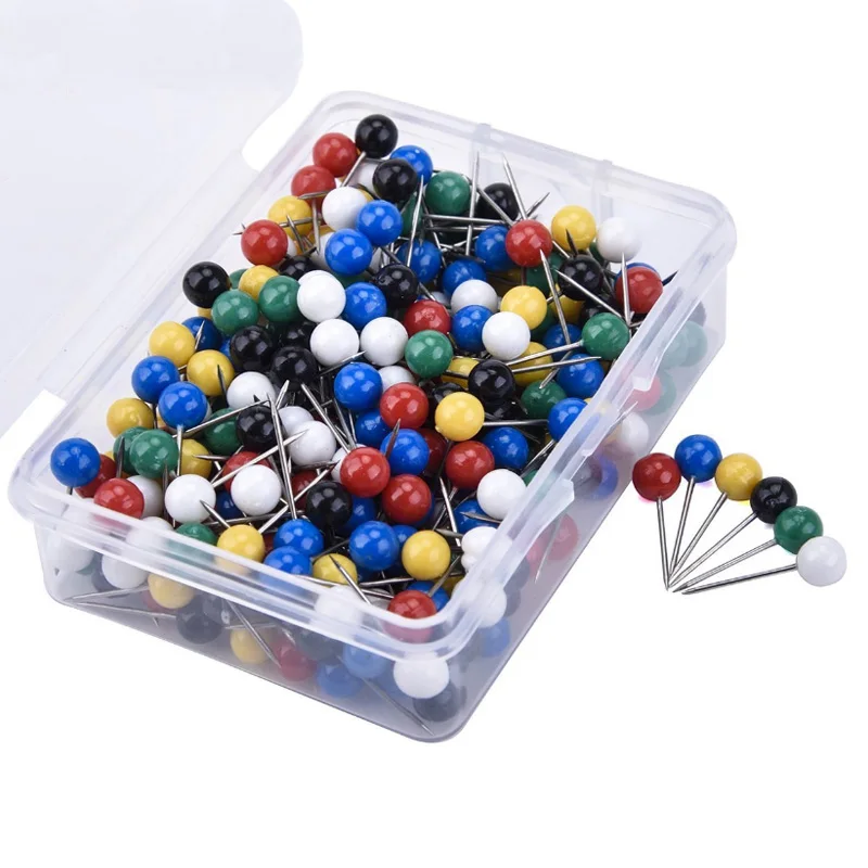 100pcs/lot DIY Patchwork Sewing Pins Colorful Pearl Light Locating Pins