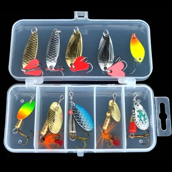 

Mixed Colors Metal Spoon Sequins Spinner Fishing Lures Set Paillette Baits Set Hard Baits Kit Bass Pike Fishing Tackle Set