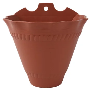 

1 PC Wall Mounted Cone Shape Plastic Plant Pot Hanging Flowerpot Plant Container for Patio Home Park Garden